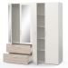 Skříň 4dveřová READY dub/perleťově bílá
