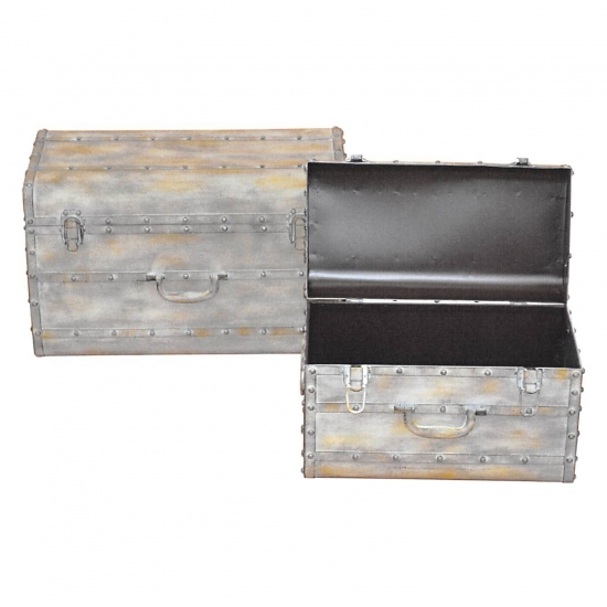 Kovový kufr béžový antik