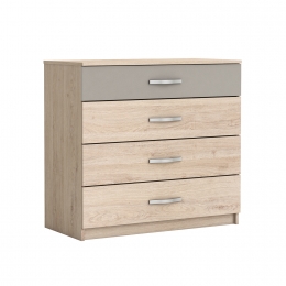 Komoda 4 zásuvky GRAPHIC dub/béžová