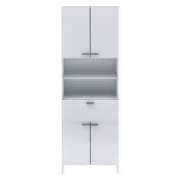 Vysoká skříňka 4 dveře + 1 zásuvka KORAL bílá
