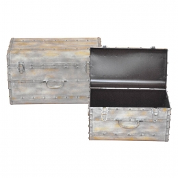 Kovový kufr béžový antik