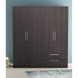 Skříň 4dveřová GLORY tmavý dub