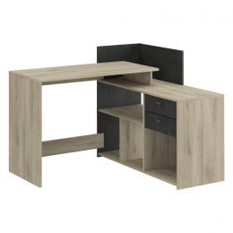 Psací stůl rohový VISTA dub/černý antik